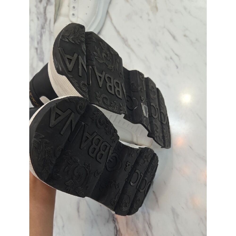 Dolce & Gabbana White and Black Platform Sneakers - Picture 9 of 16